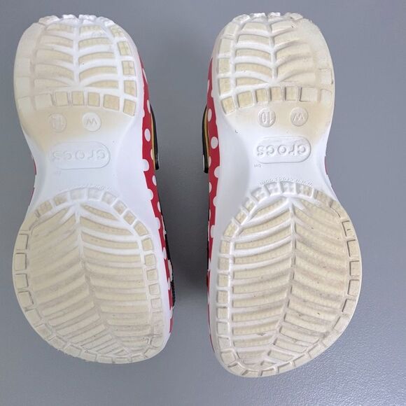 Disney Crocs women’s Black and Red Minnie Mouse Slippers Size 10 - Picture 6 of 7